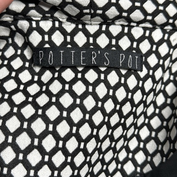 Potter's Pot Open Front Black And White Blazer Size Small - Picture 7 of 9